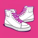 high-top magenta sneakers with white toe caps image